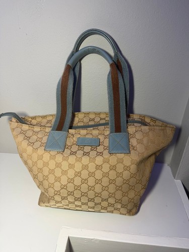 Gucci blue and brown monogram